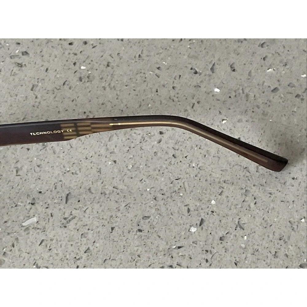 Easy Clip EC 219 Brown Eyeglasses Frames ONLY 52-19-140 10 w clip on rectangle